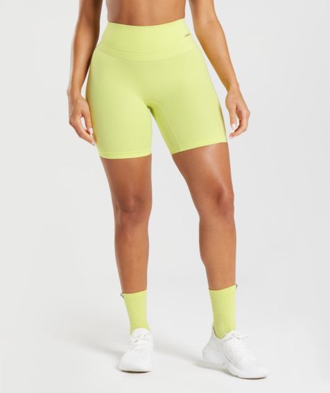 Women's Gymshark Whitney Cycling Shorts Yellow | NZ 2AEMWN